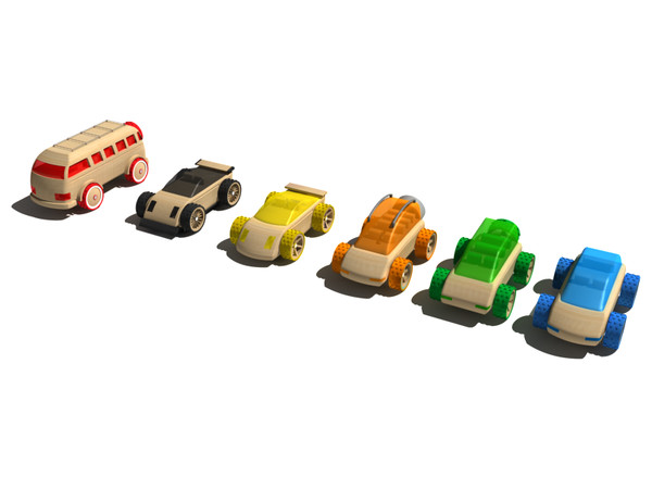 toy car 3d model - Wooden toy car coollection... by gile.073